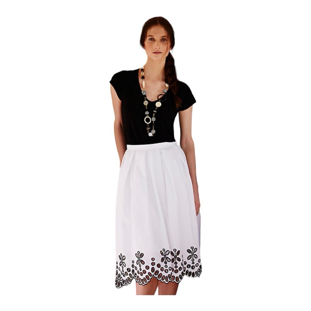 New Anthropologie  "Poplin Eyelet Skirt" by Moulinette Soeurs, Size 0